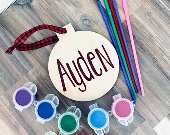 Customized ornament crafts for kids - stocking stuffer- holiday party - keepsake ornament - holiday craft - teacher gift - grandparent gift