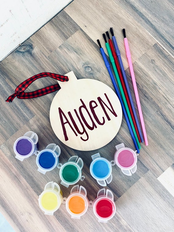 Customized ornament crafts for kids - stocking stuffer- holiday party - keepsake ornament - holiday craft - teacher gift - grandparent gift