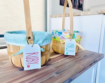 Personalized wooden basket tag - pet easter basket tag - pet gift - pet basket gift - personalized pet name