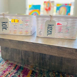 Personalized wooden labels - personalized name tags - custom gift tags - storage labels - custom organization labels - playroom decor