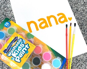 Personalized canvas project for kids - paint your own canvas - personalized gift for Grandparents - teacher gift - playroom decor