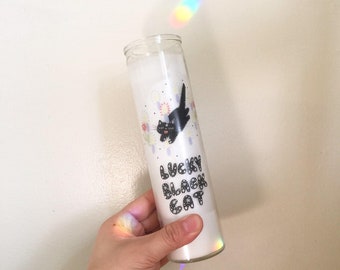 Lucky Black Cat Spell Candle