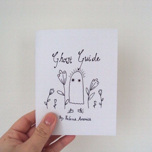 Ghost Guide Black and White Witch Haunted House Halloween Paranormal Comic Zine