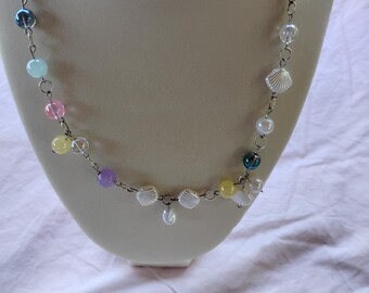 Collar Sueños de Medusas hecho a mano: Núcleo de sirena, cuentas de vida marina