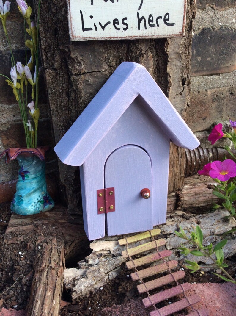 Distressed Fairy Door Fairy Garden Miniature Door Opening image 2