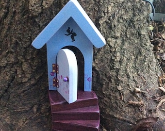 Fairy door, Fairy Garden, Garden, fairy door that open, Blue Fairy Door, Birthday, Housewarming, Opening door, Miniature Garden, Girls room
