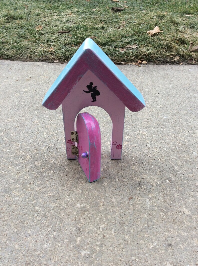 Pink Fairy Door Fairy Garden Doors that Open Outdoor image 4