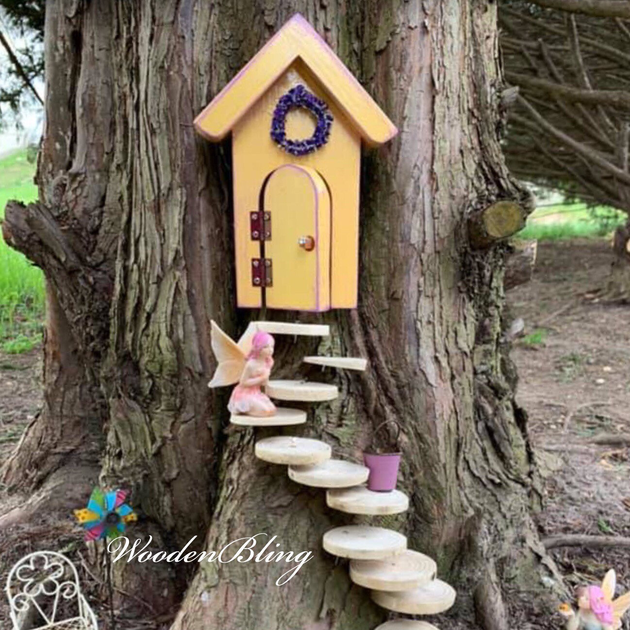 Wooden Fairy Door For Wall - Whimsical Miniature Door Decor For Kids Room, Nursery, Or Holiday Magic