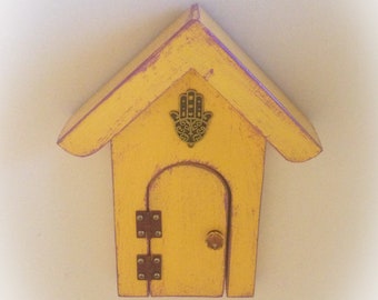 Fairy Door, Hamsa, FAIRY GARDEN, Reclaimed wood, Garden Decor, Gifts for Her, Birthday, Housewarming, Hand of God, Mothers Day