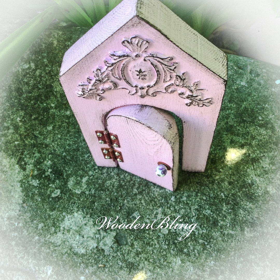 Handmade Pink Fairy Door, Distressed Garden Decor - Etsy