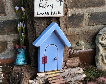 Distressed Fairy Door, Fairy Garden, Miniature Door, Opening Door, Tree, Wall, Outside, Garden, Birthday, Gifts for her, Mothers Day Gifts