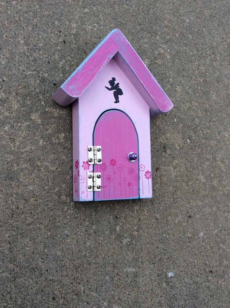Pink Fairy Door Fairy Garden Doors that Open Outdoor image 1