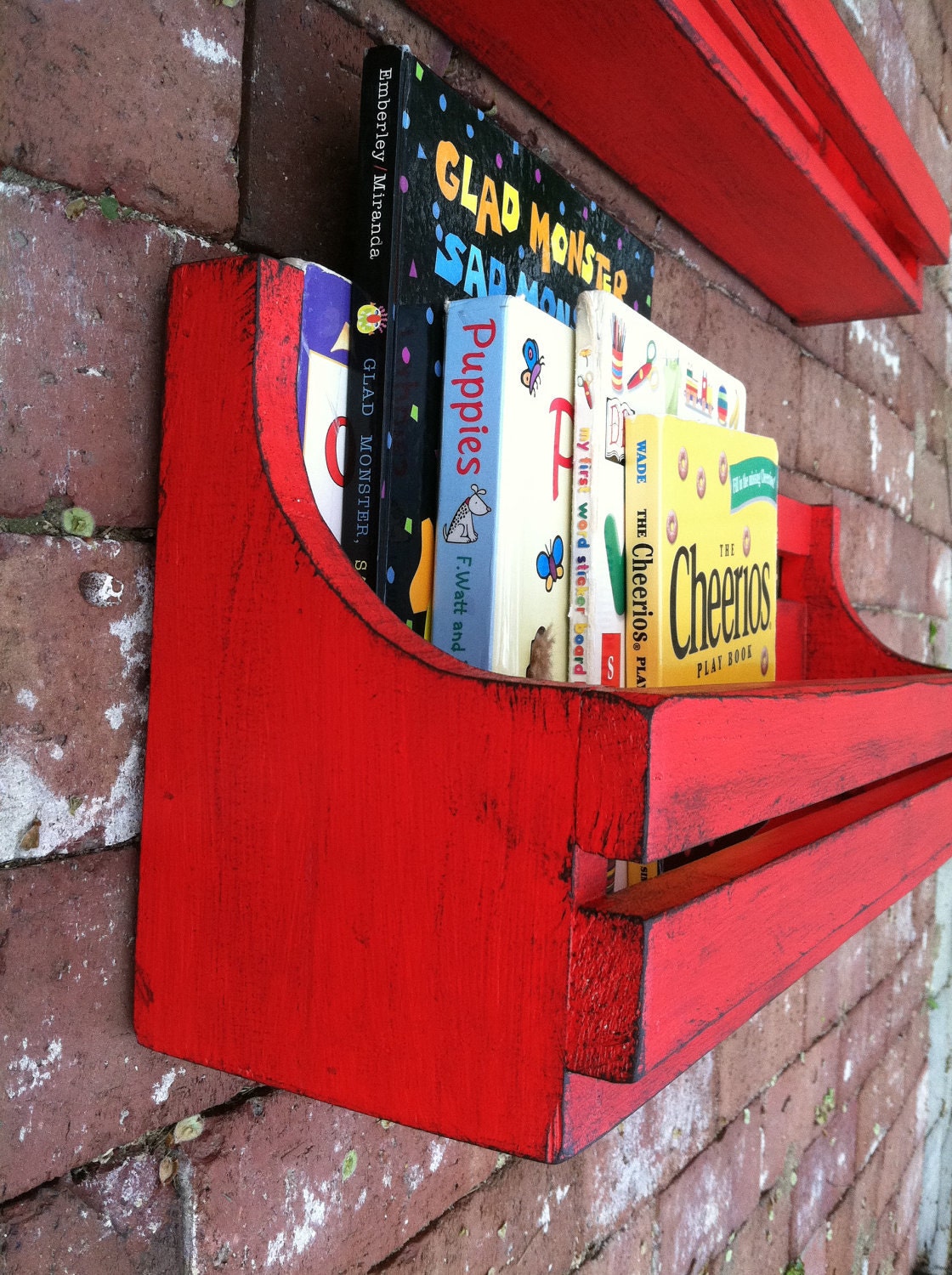 Wall Hanging Children's Bookshelves Reclaimed Wood Etsy