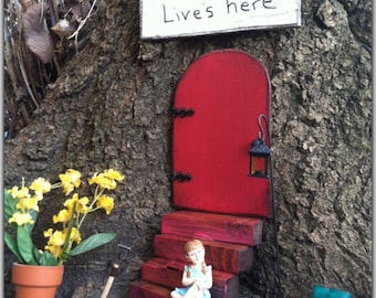 Fairy Garden, Gift Set, Fairy Door, Red Door, Garden Decor, Gifts for Her, Mothers Day, Holiday Gift, Birthday, Housewarming, Unique Gift