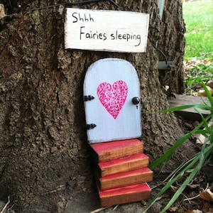 Fairy Garden, 3 Piece set, Fairy Door, Garden, Birthday, hearts, Handmade, Imaginative Play, Children, Housewarming