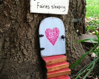Fairy Garden, 3 Piece set, Fairy Door, Garden, Birthday, hearts, Handmade, Imaginative Play, Children, Housewarming