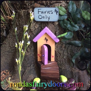 Fairy garden, Mothers Day, Fairy door, unique, housewarming , birthday, Yellow Fairy Door, Handmade, Garden, Gift, Girls, opening fairy door