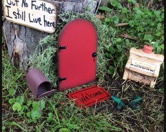 Fairy Door, Red, Fairy Garden, Stocking Stuffer, Gift, Gnome, Fairies, Outdoor Fairy Garden, Gifts for Her, Birthday, Housewarming, Garden