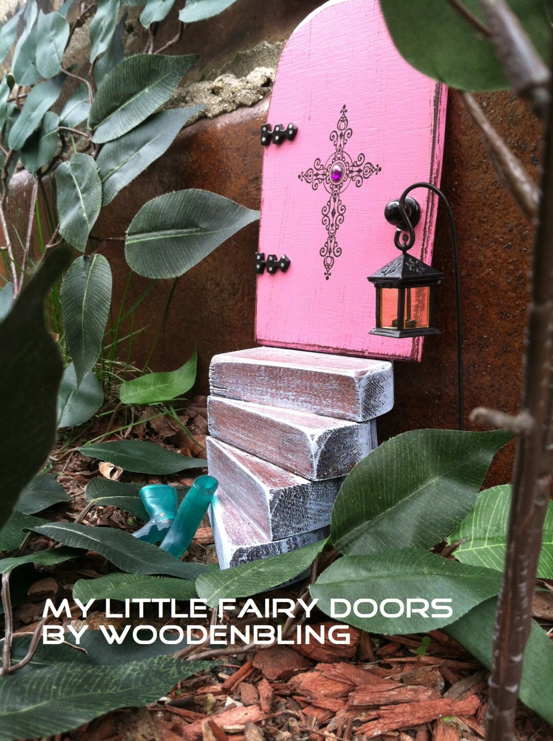3 Piece Fairy Garden Set, Fairy Door, Fairy Garden, Pink Fairy Door ...