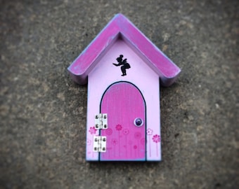 Pink Fairy Door, Fairy Garden, Doors that Open, Outdoor, Birthday, Girls room Decor, Confirmation, Gifts for Girls, Garden Decor, Princess