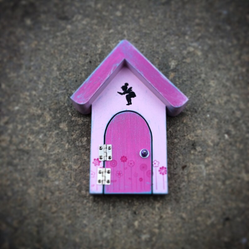 Pink Fairy Door Fairy Garden Doors that Open Outdoor image 0