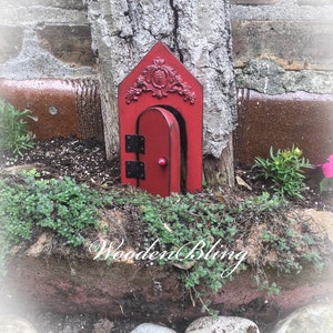 Fairy Garden, Fairy Door that opens, Mothers Day, Garden Decor, Birthday, Gift for Her, Housewarming, Filigree, Pink Fairy Door, Distressed
