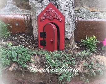 Fairy Garden, Fairy Door that opens, Mothers Day, Garden Decor, Birthday, Gift for Her, Housewarming, Filigree, Pink Fairy Door, Distressed