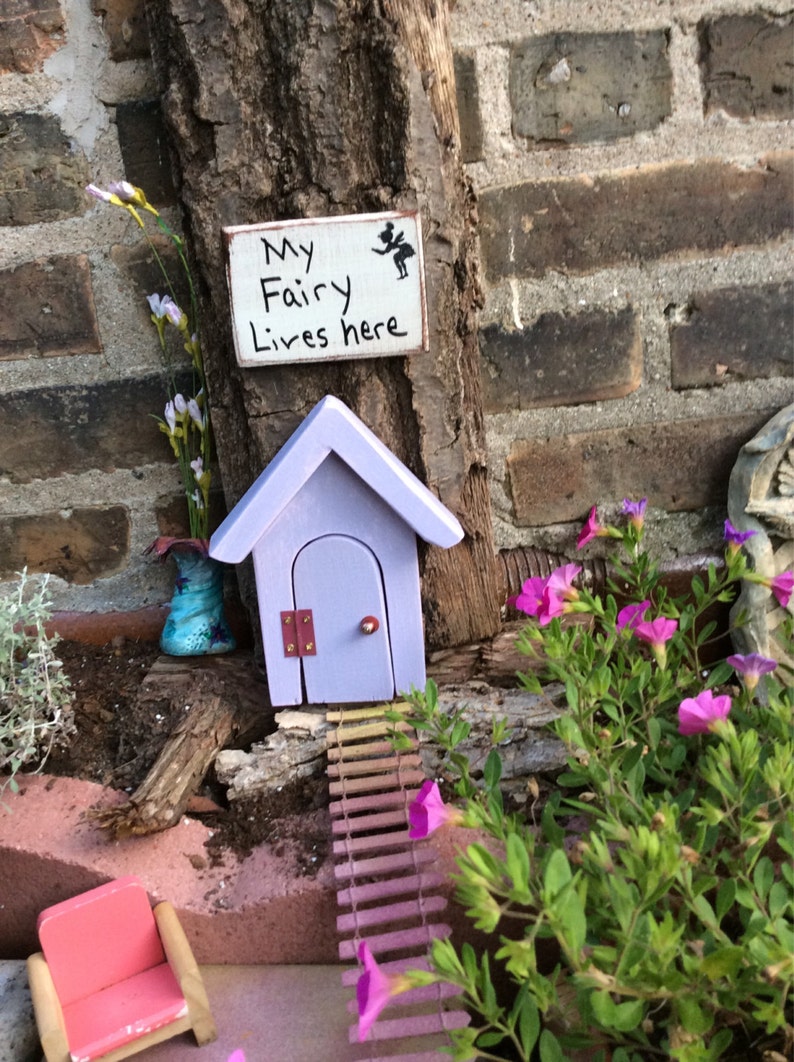 Distressed Fairy Door Fairy Garden Miniature Door Opening image 3