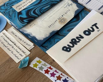 Blue Lotus Letters Snail Mail Club | Theme: Burn Out | Monthly Letter | Stickers | Subscription