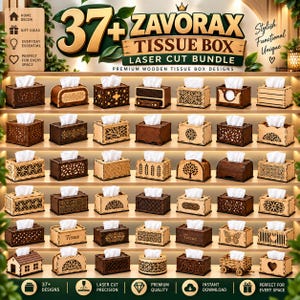 37+ Laser Cut Files svg bundle, wooden tissue box cover kleenex box, tissue box laser Cut Designs, DXF CDR AI Glowforge xTool cnc templates