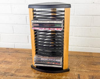 Wavy Chrome Wire Post Modern CD Tower 1990s Y2k Vintage, Very Tall