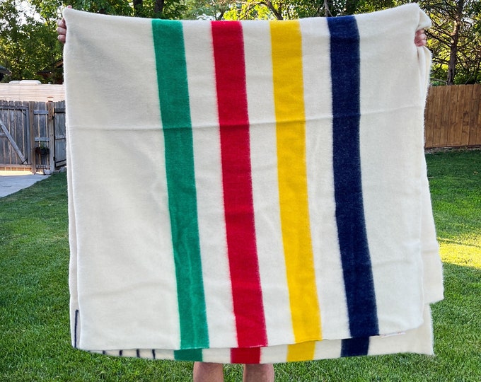 Hudson's Bay Six Point Vintage King Size Wool Blanket Etsy