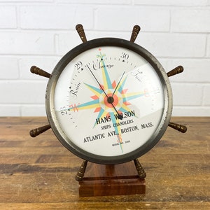 Mid Century Teak Weather Station Barometer Hygrometer Temperature