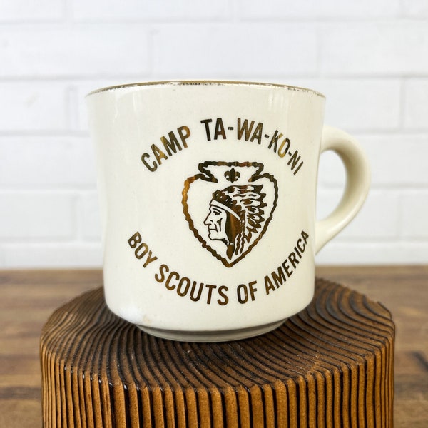 Vintage Coffee Mugs Boy Scout Camp Mugs Coffee Shop Collection of Mugs Camp Ta-Wa-Ko-Ni