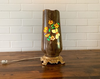 Handmade Butterfly Table Lamp with Cord Authentic Vintage