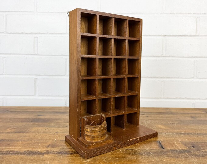 Small Wood Display Wall Shelf Authentic Vintage Thimble Display Shelf
