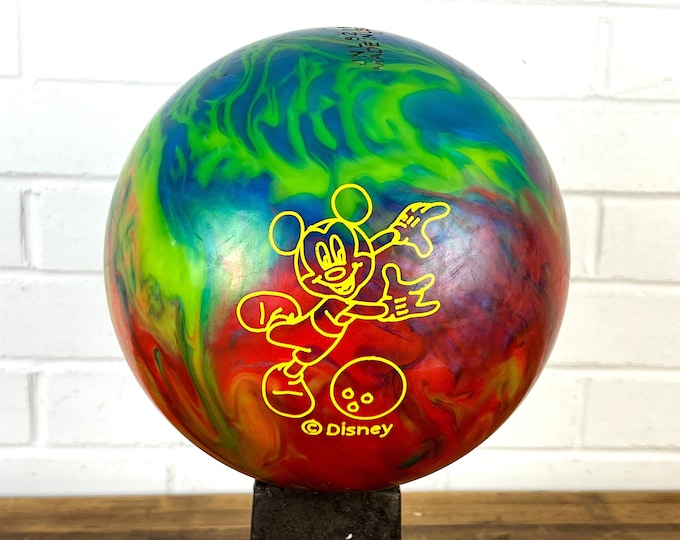 Vintage Mickey Mouse Cosmic Bowling Bowling Ball Authentic 8 Pound