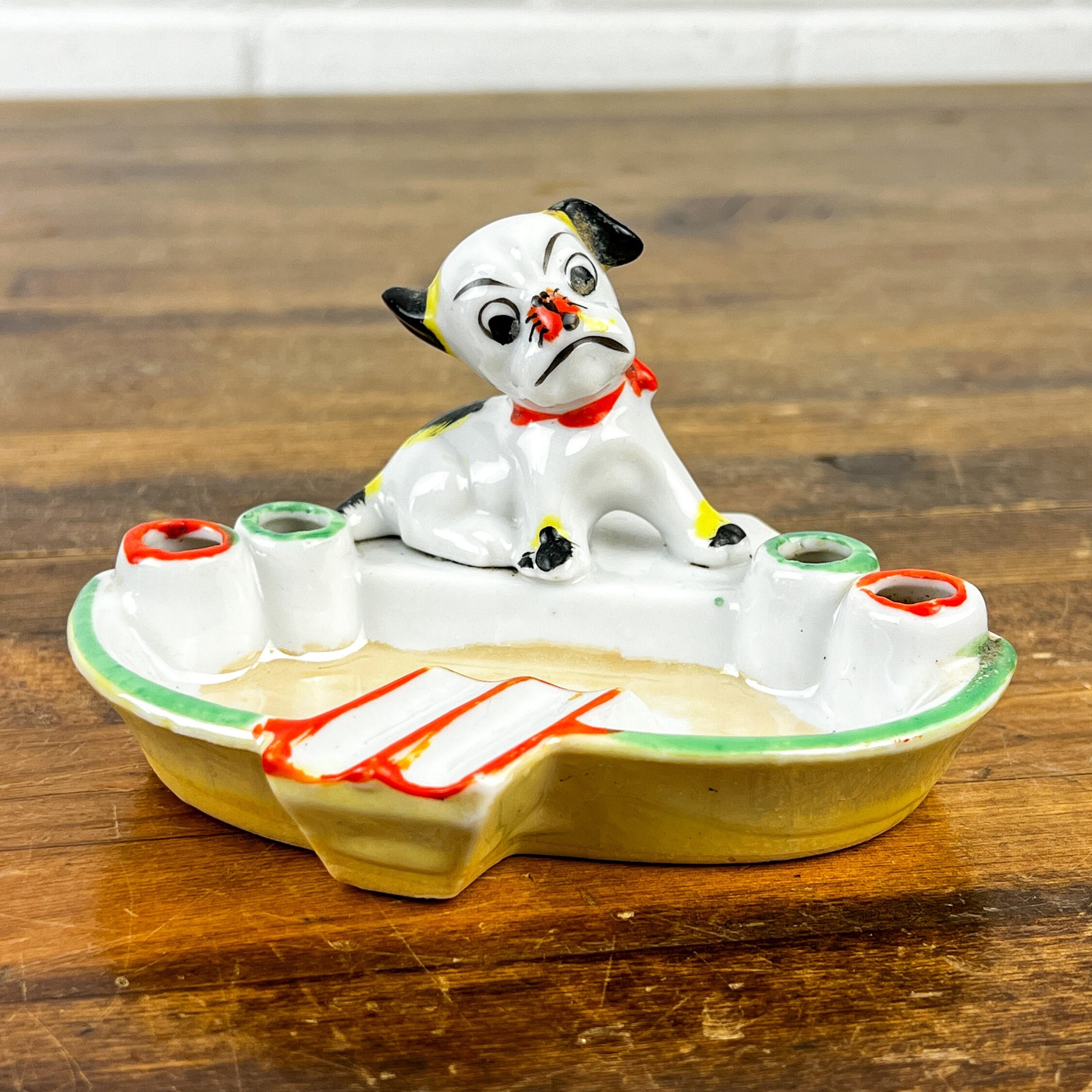 【代引き不可】 Vintage Japan Nose on Ladybug With Dog Ashtray Dog その他