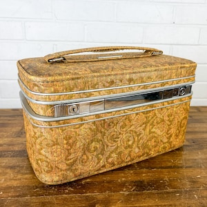 Vintage Samsonite Fashionaire Burnt Yellow Train Case – Retro Travel Vanity Case