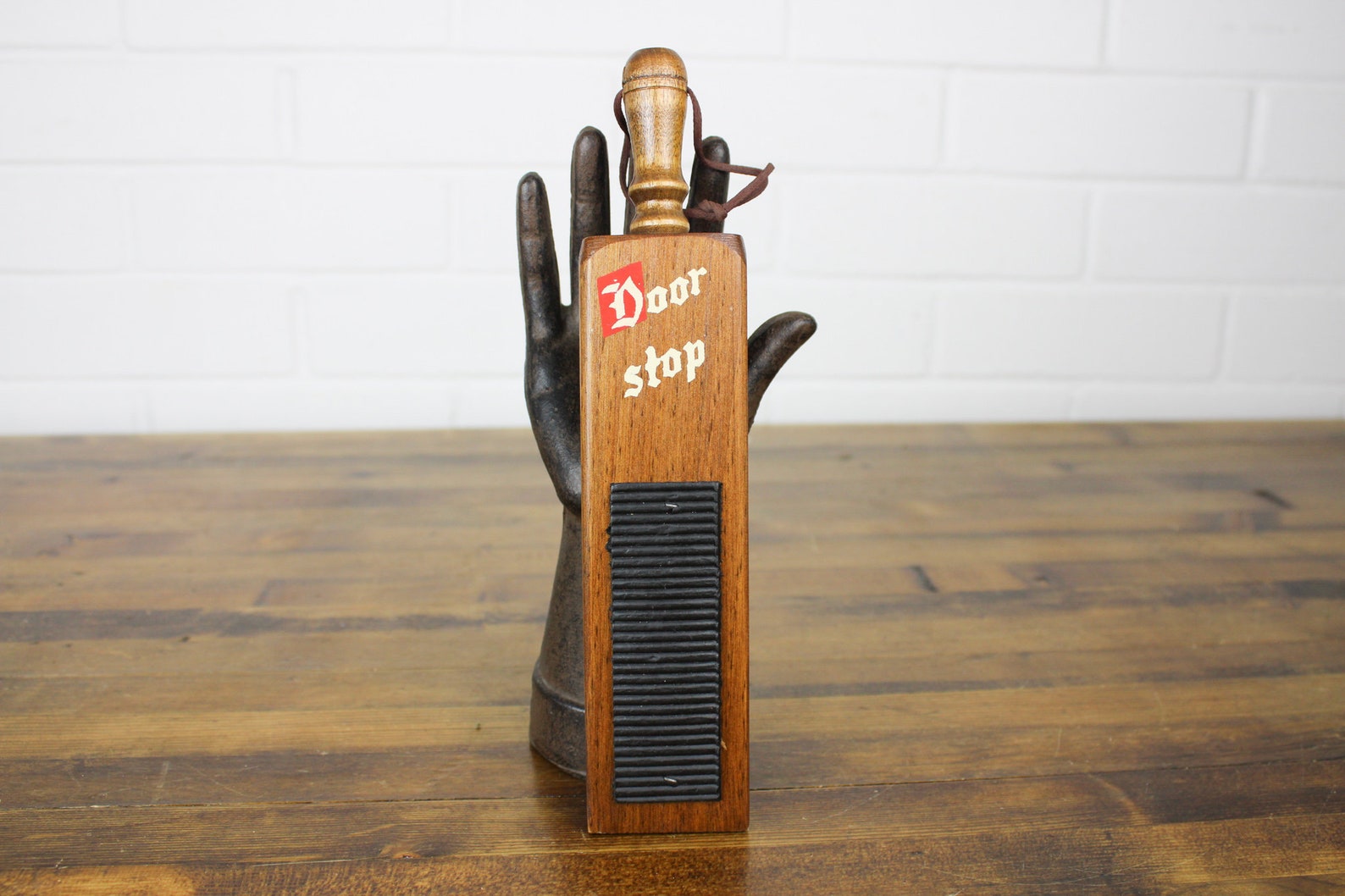 Upscale Vintage Wooden Door Stop Etsy