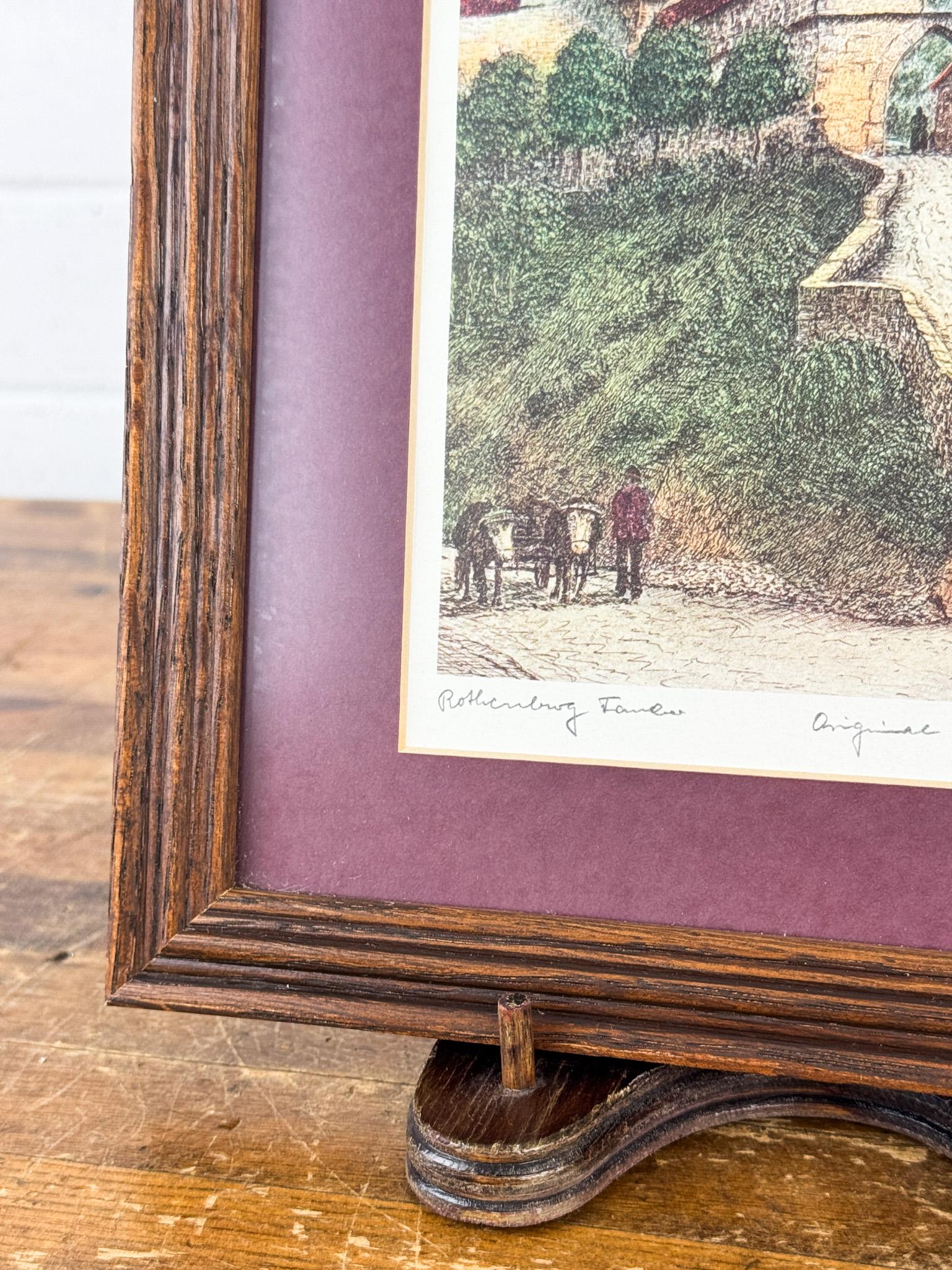 Ernst Geissendorfer Hand-colored Etching “rothenburg Tor” • Signed