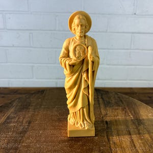 8&quot; Vintage Saint Jude Religious Statue Hard Resin Religious Art Catholic Icon