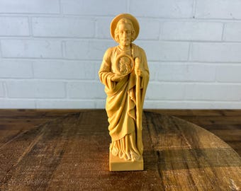 8&quot; Vintage Saint Jude Religious Statue Hard Resin Religious Art Catholic Icon