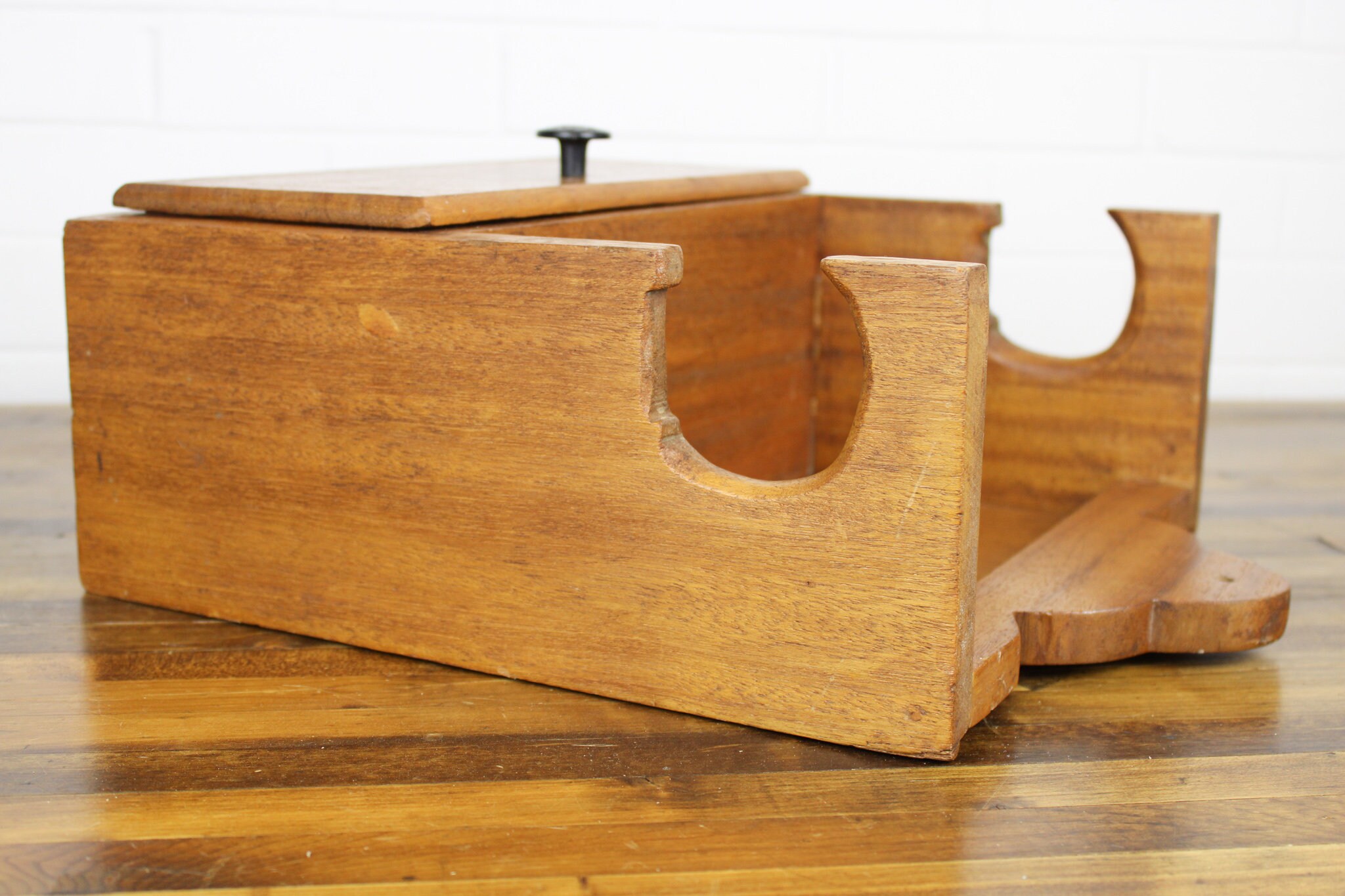 Vintage Wood Tabletop Bookshelf with Compartment Kitchen Etsy