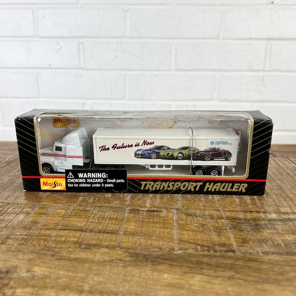 Vintage Maisto The Future Is Now Semi Truck with Trailer Transport Hauler Diecast Metal Car Toy Diecast Toys