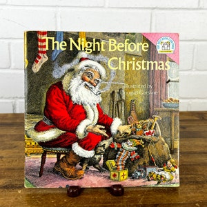 1975 The Night Before Christmas Book Classic Santa Claus Childs Illustrated Picture Book Kid Christmas Illustration 1970s Decor Display