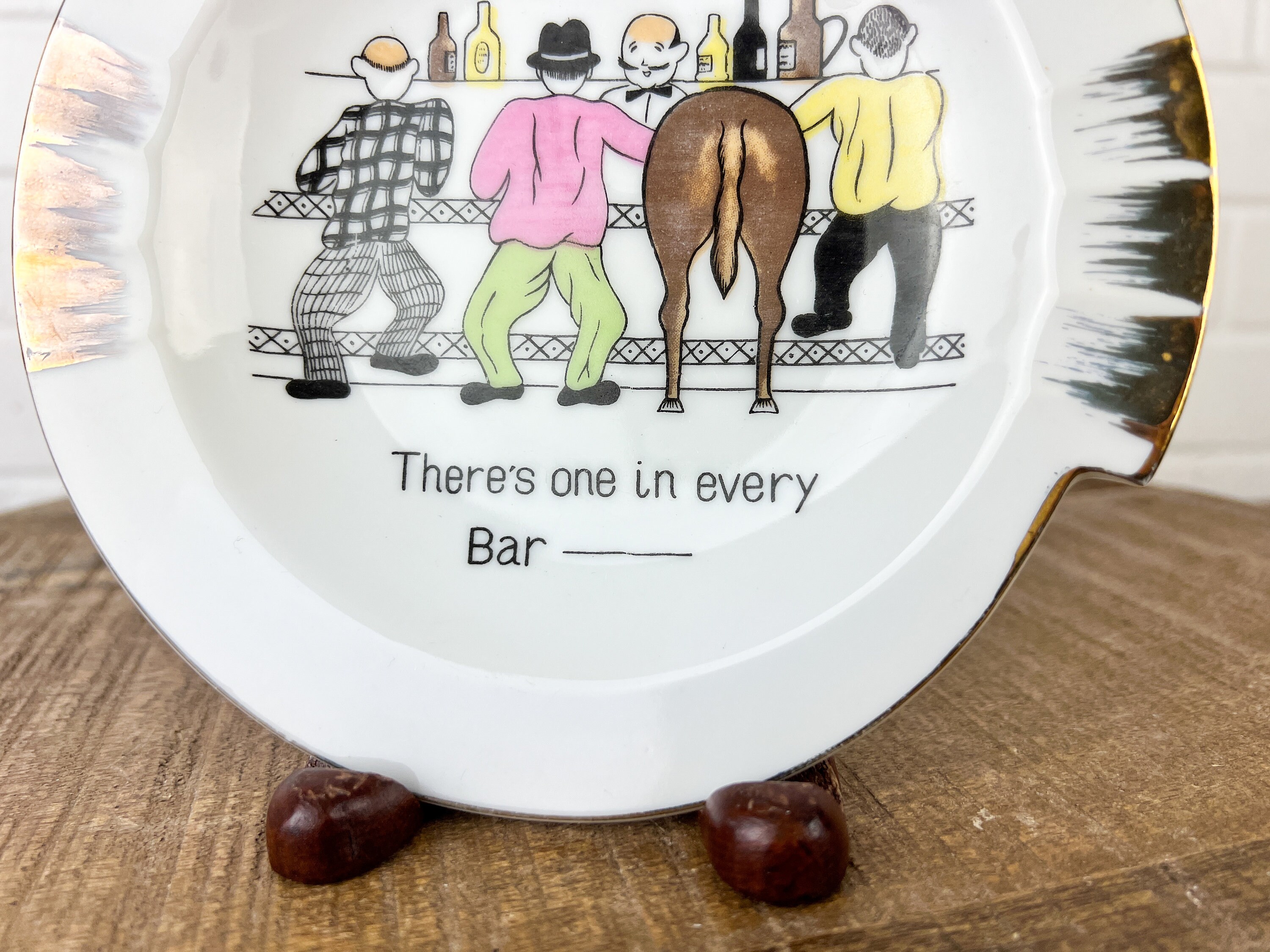 Funny Vintage Ceramic Ashtray: Bar Scene, Retro Decor - Etsy