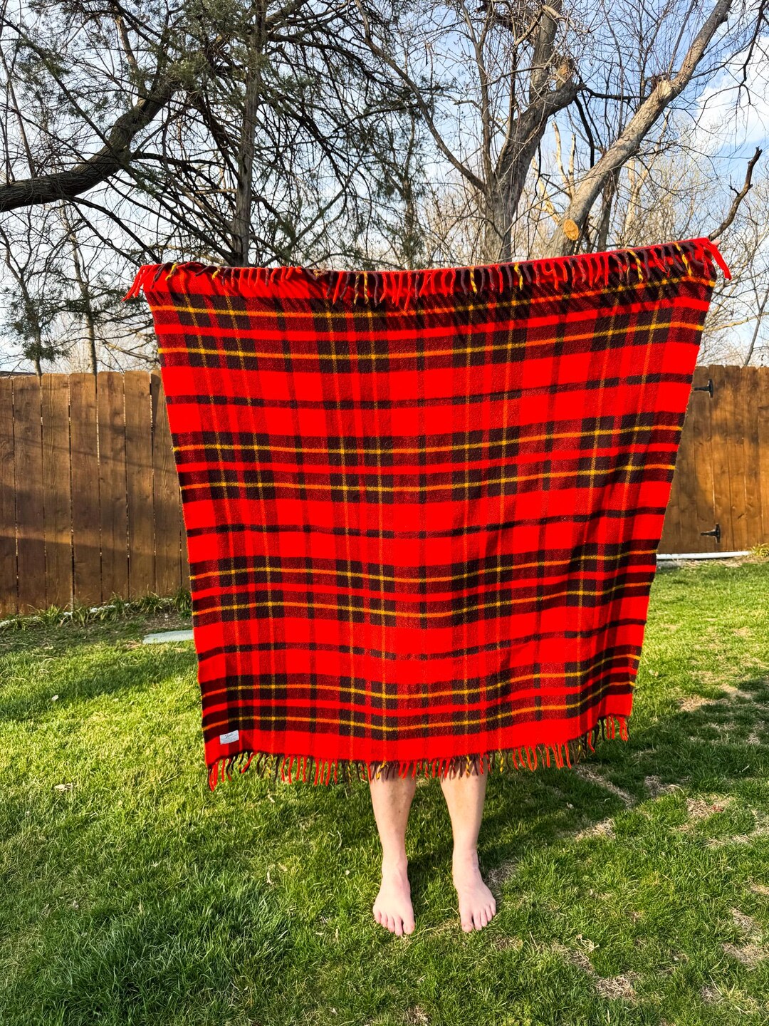 Vintage Faribault Woolen Mill Plaid Blanket | Zaribo Wool Throw