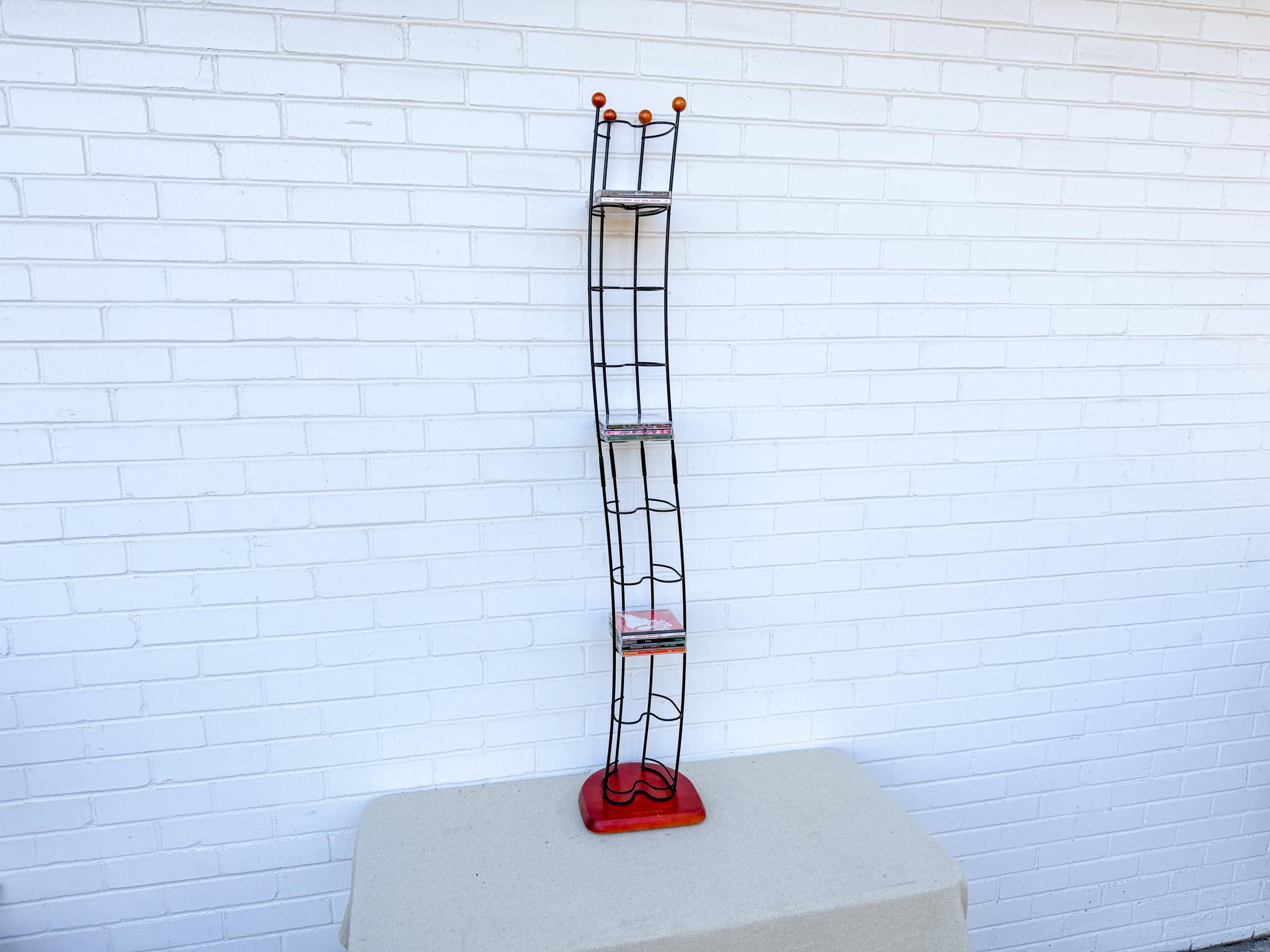 Vintage Atlantic Wave 110 CD Tower – Retro Metal & Wood CD Storage