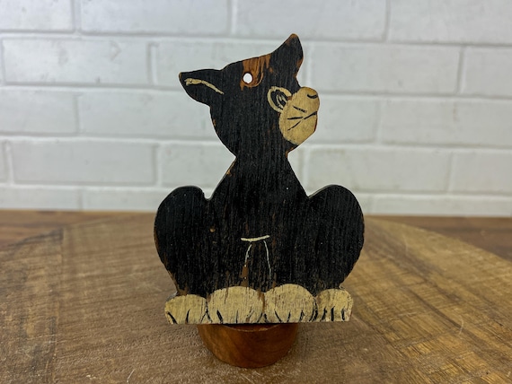 Vintage Wooden Black Cat Wall Hanging Halloween Cat Wall Plaque Halloween Cat To Display Decor for Kids